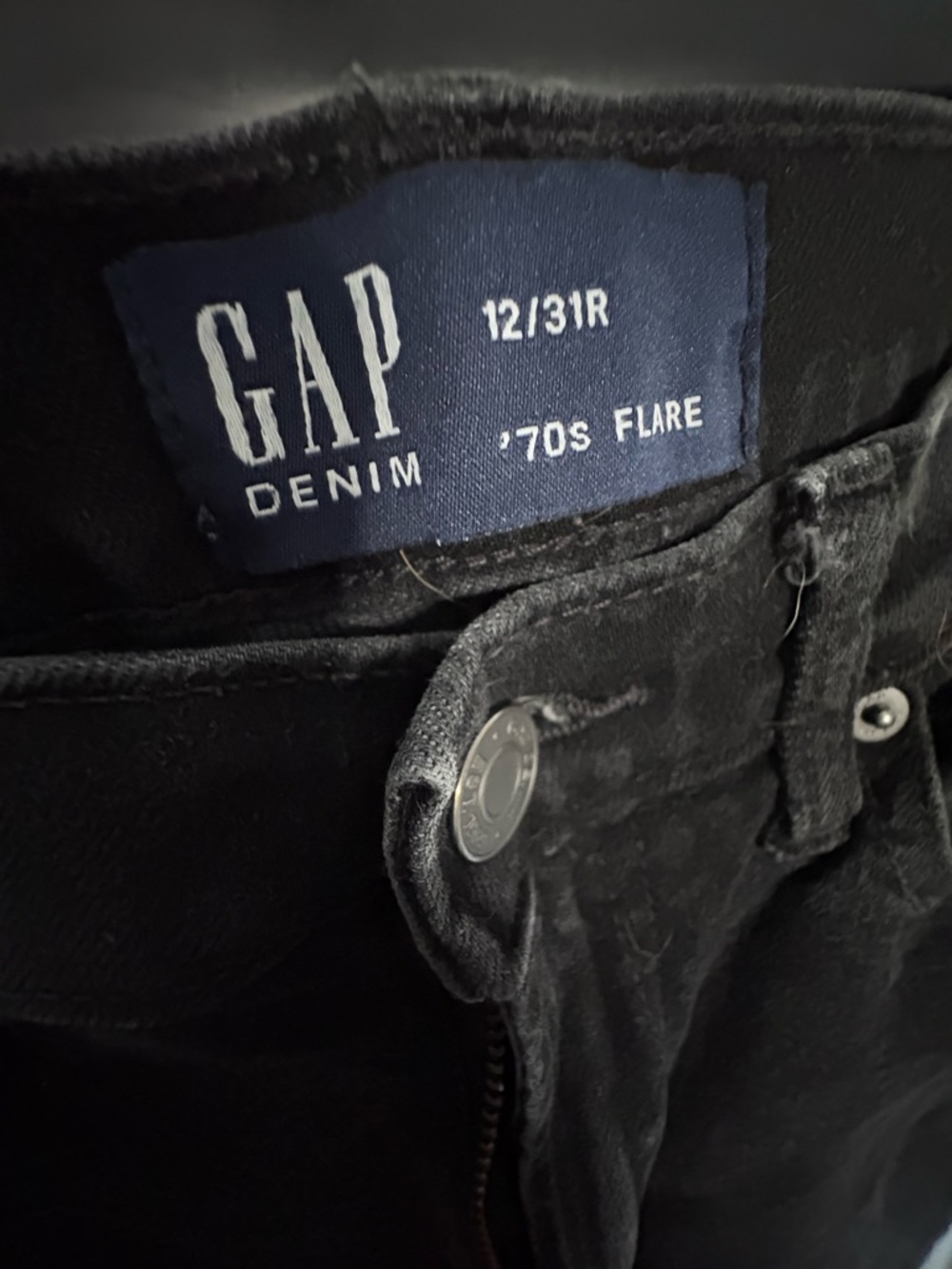 GAP Black Flare Jeans Wide Leg High-Rise - Picture 3 of 3